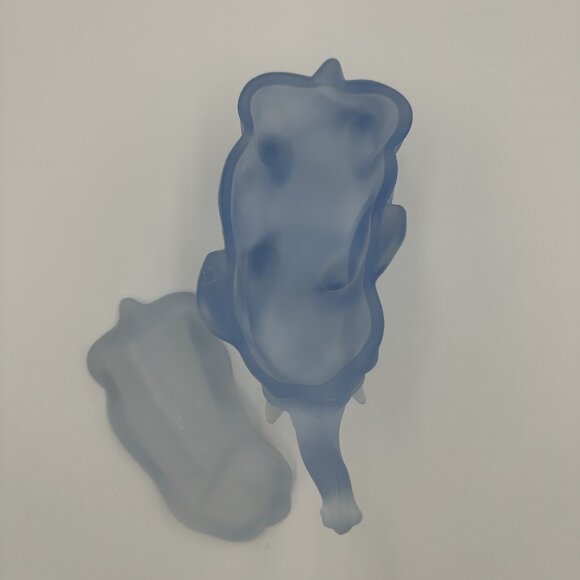 Vintage Indiana Glass Frosted Baby Blue Elephant Candy Jar Trinket Dish Charming - Picture 6 of 10